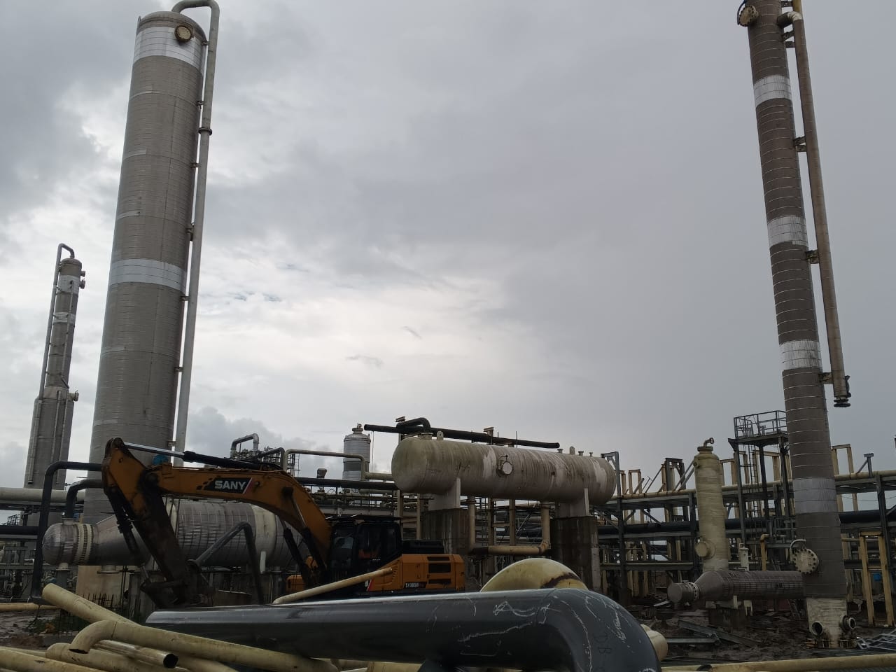 MEGAB CONSTRUCTIONS LTD engineering team on an industrial construction site in Nigeria